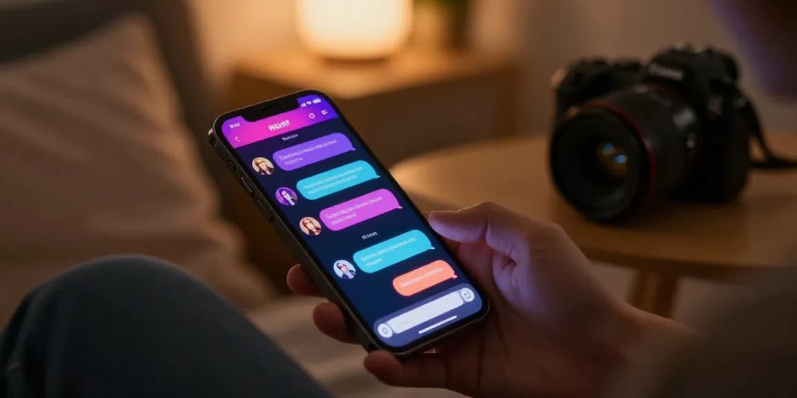 Engaging nsfw ai chat interface on a smartphone screen in a cozy digital setting.
