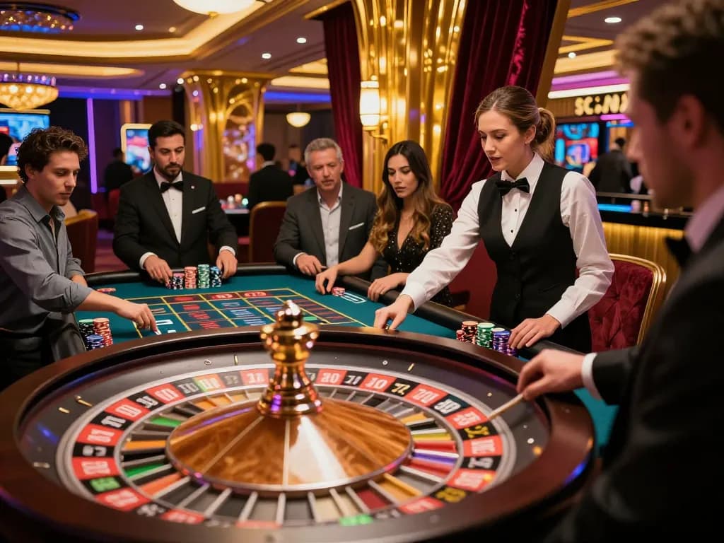 Experiencing the thrill of roulette gameplay at SC88COM casino, with players engaged and bets placed.