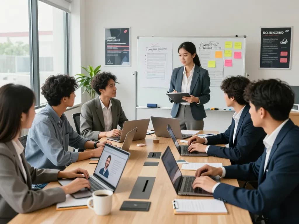 Collaboration in a professional office setting showcasing temporary staffing agencies connecting talent with businesses.