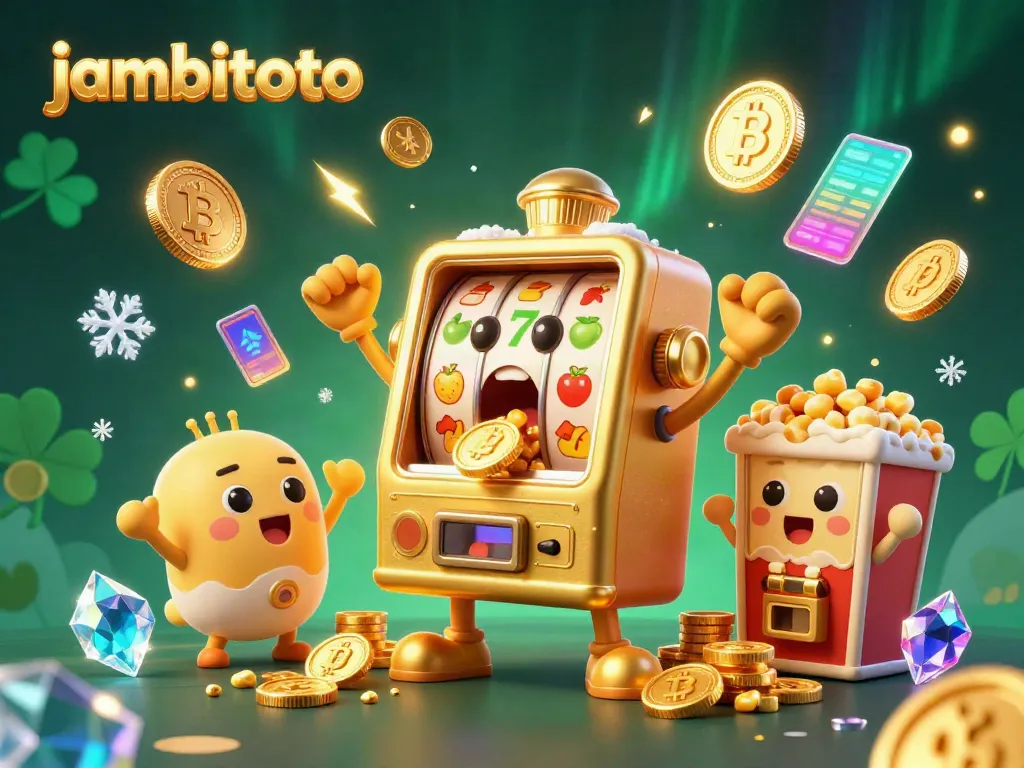 Experience thrilling jackpots with jambitoto's vibrant slot scene featuring animated characters and exciting gameplay elements.