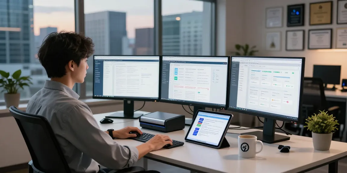 Advanced document fraud detection tools in a professional workspace highlighting cybersecurity analysis.